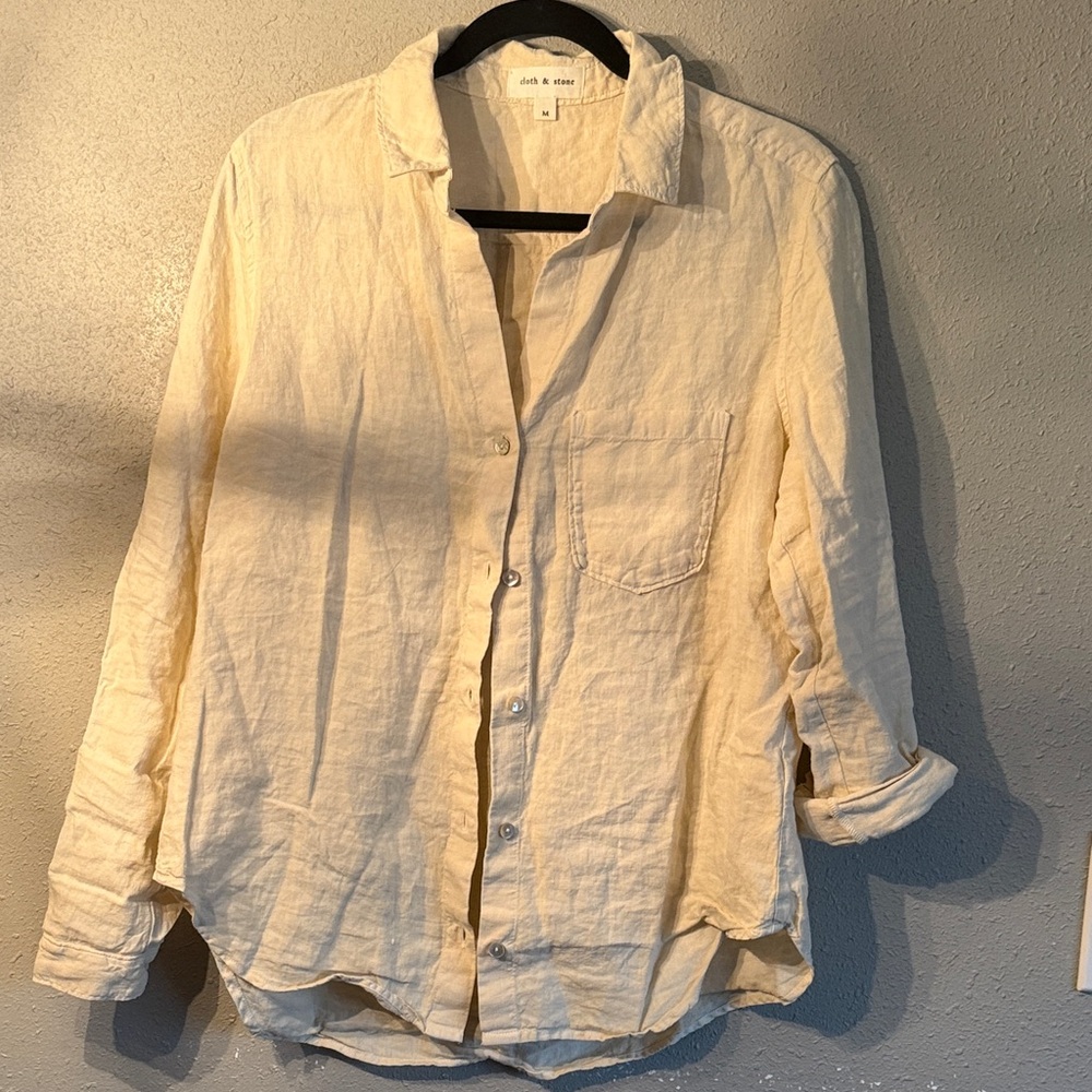 Cloth & Stone Cream Linen Shirt